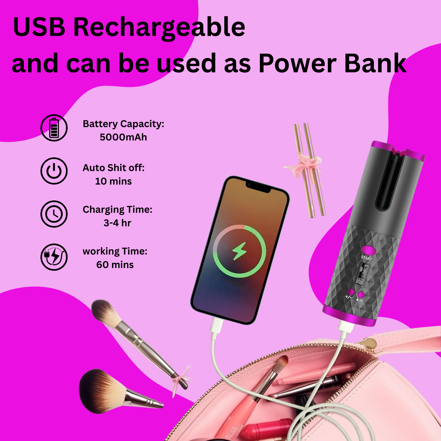 Cordless Automatic Hair Curler